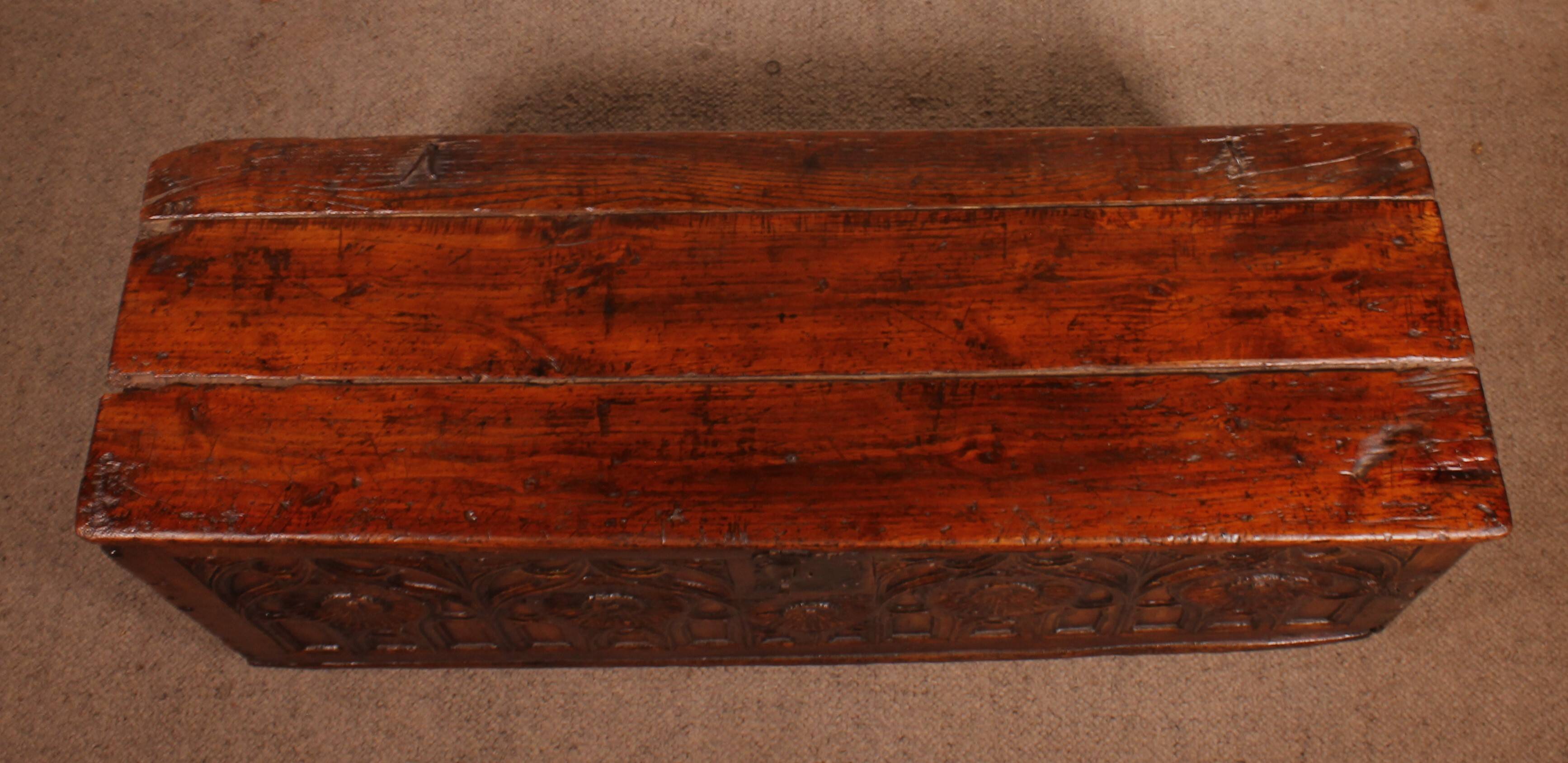 Gothic oak chest
