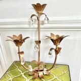 Flower and tassel applique candle holder