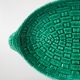 Large slip dish, green woven bamboo model, 1970