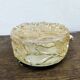 Amber round glass wall lamp with vintage flowers