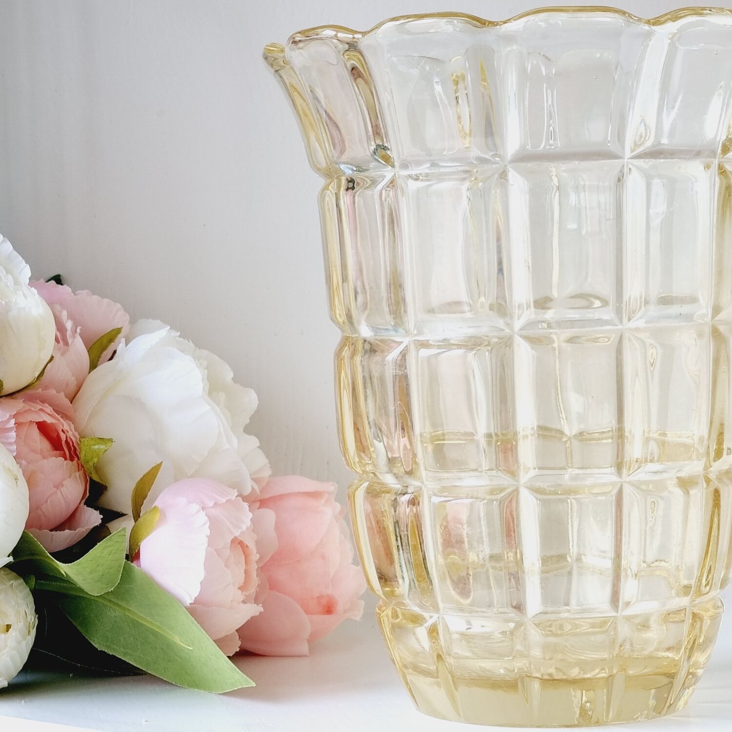 Yellow crystal vase
