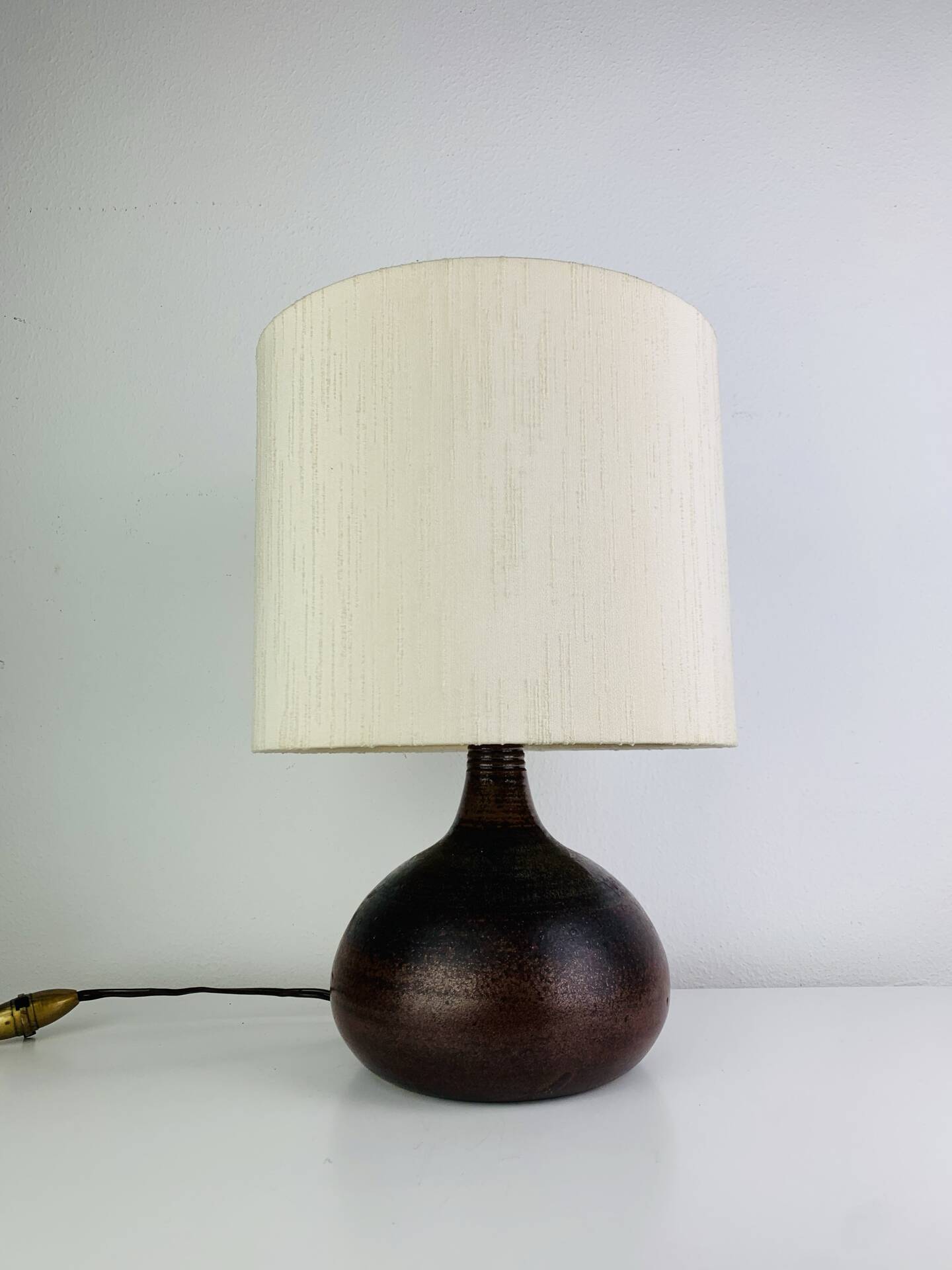 Lampe boule grès vintage, années 60 