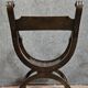 Antique curule chair in carved wood – Renaissance / Savonarole style