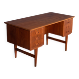 Retro danish 1960s mid century two sided desk with bookcase