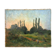 Large oil on canvas "Country Scene", signed L. Jouenne