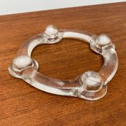 Swedish glass candle holder ring from Pukeberg, 1970s