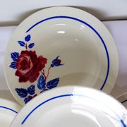 4 assiettes creuses vintage de K&G Luneville modèle Chantal 220516