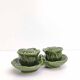 Salt and pepper shaker green ceramic cabbage