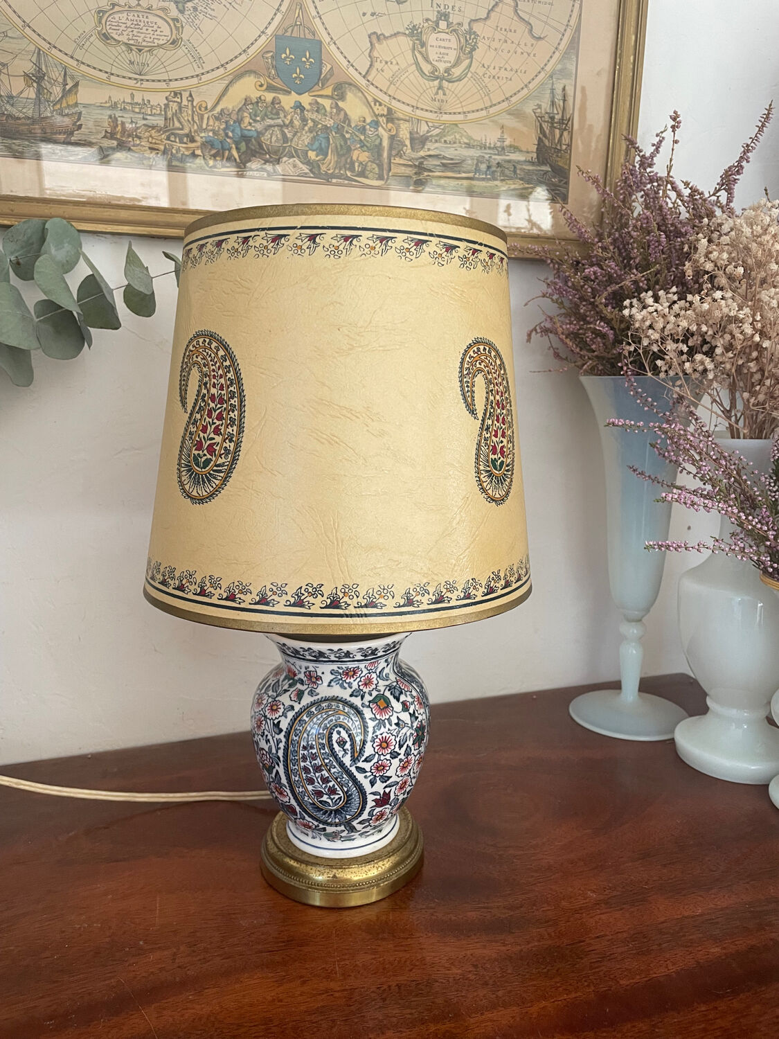 Old earthenware lamp from Gien