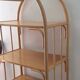 Shelf of the 70s in rattan and wicker wood