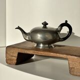 Small teapot, pewter coffee pot flattened oval shape