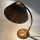 Vintage Scandinavian Lamp, Wood Brass Sisal