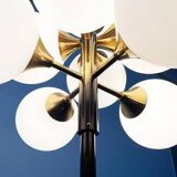 German brass floor lamp in Space Age style from the mid-century by Kaiser Leuchten, 1960s.