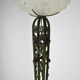Art Deco floor lamp with wrought iron roses and green patina