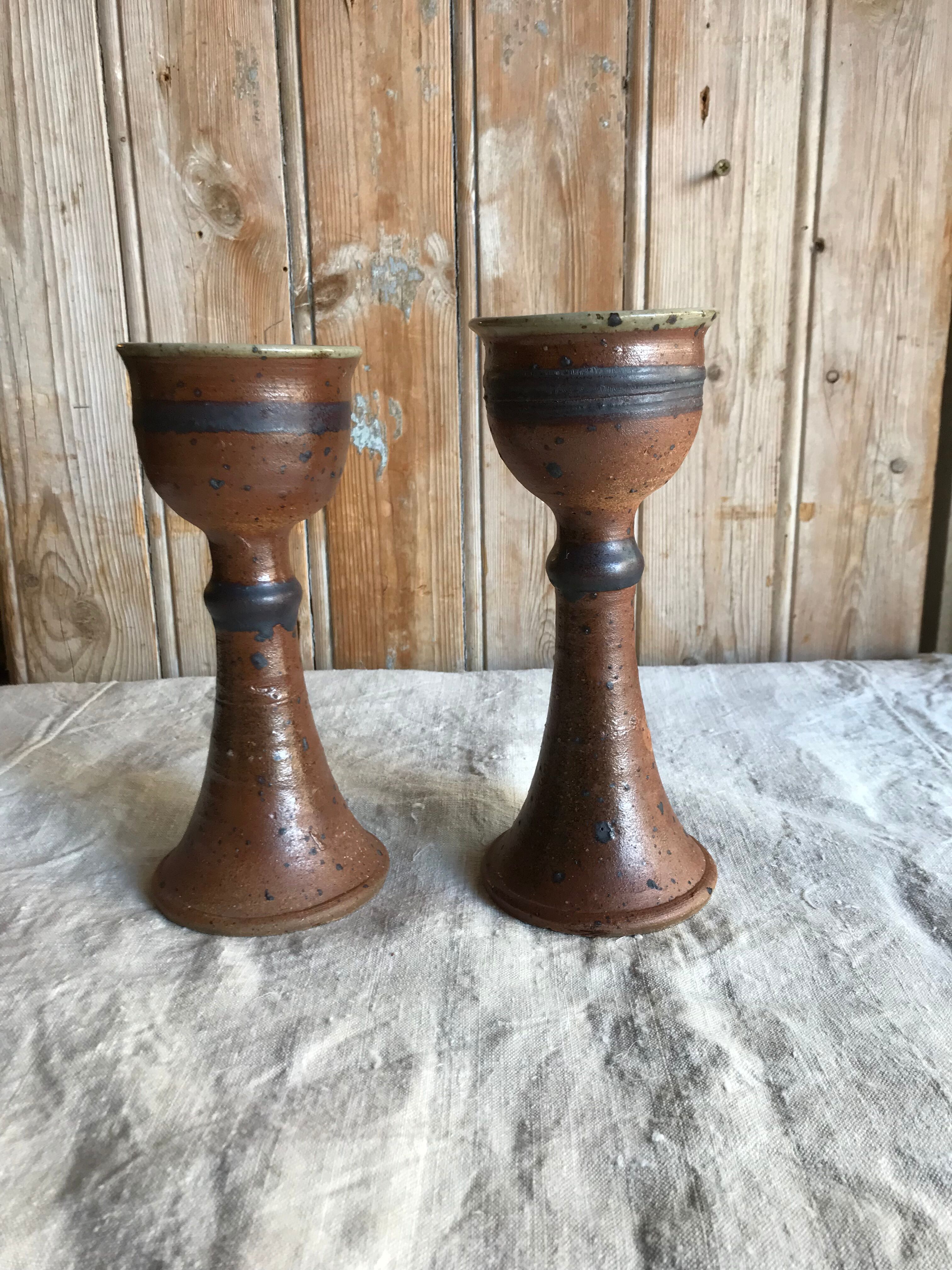 Stoneware candle holders