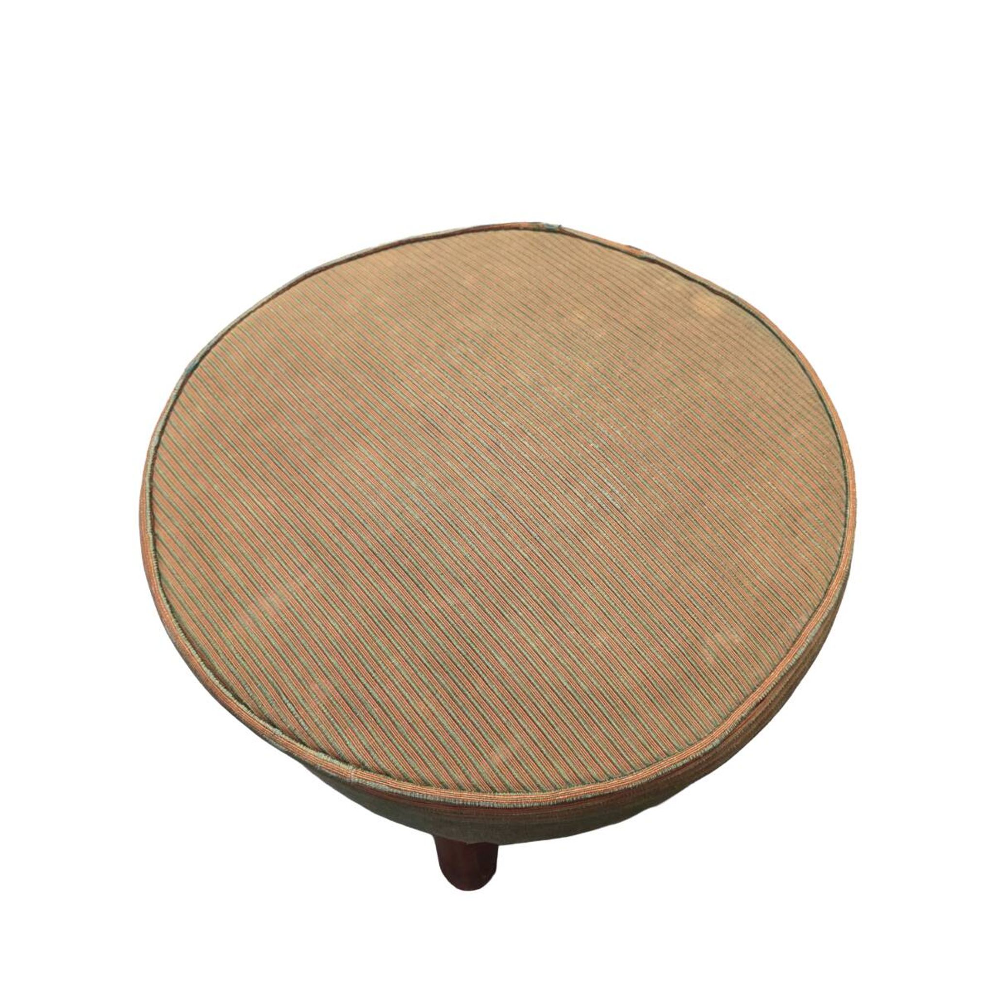 Vintage Pouf/Stool With Ribbed Fabric, 1970s