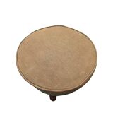 Vintage Pouf/Stool With Ribbed Fabric, 1970s