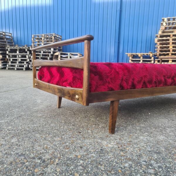 Lit 1 place, daybed scandinave en teck pied compas 1960