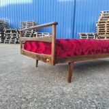 Single bed, Scandinavian teak daybed with compass feet, 1960s