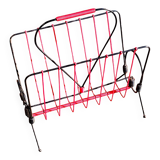 Vintage metal magazine rack and scoubidou - seventies design
