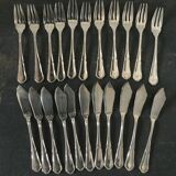 1 batch of 12 silver metal fish cutlery