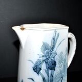 Antique Art Nouveau iris flower earthenware pitcher by Villeroy & Boch Wallerfangen