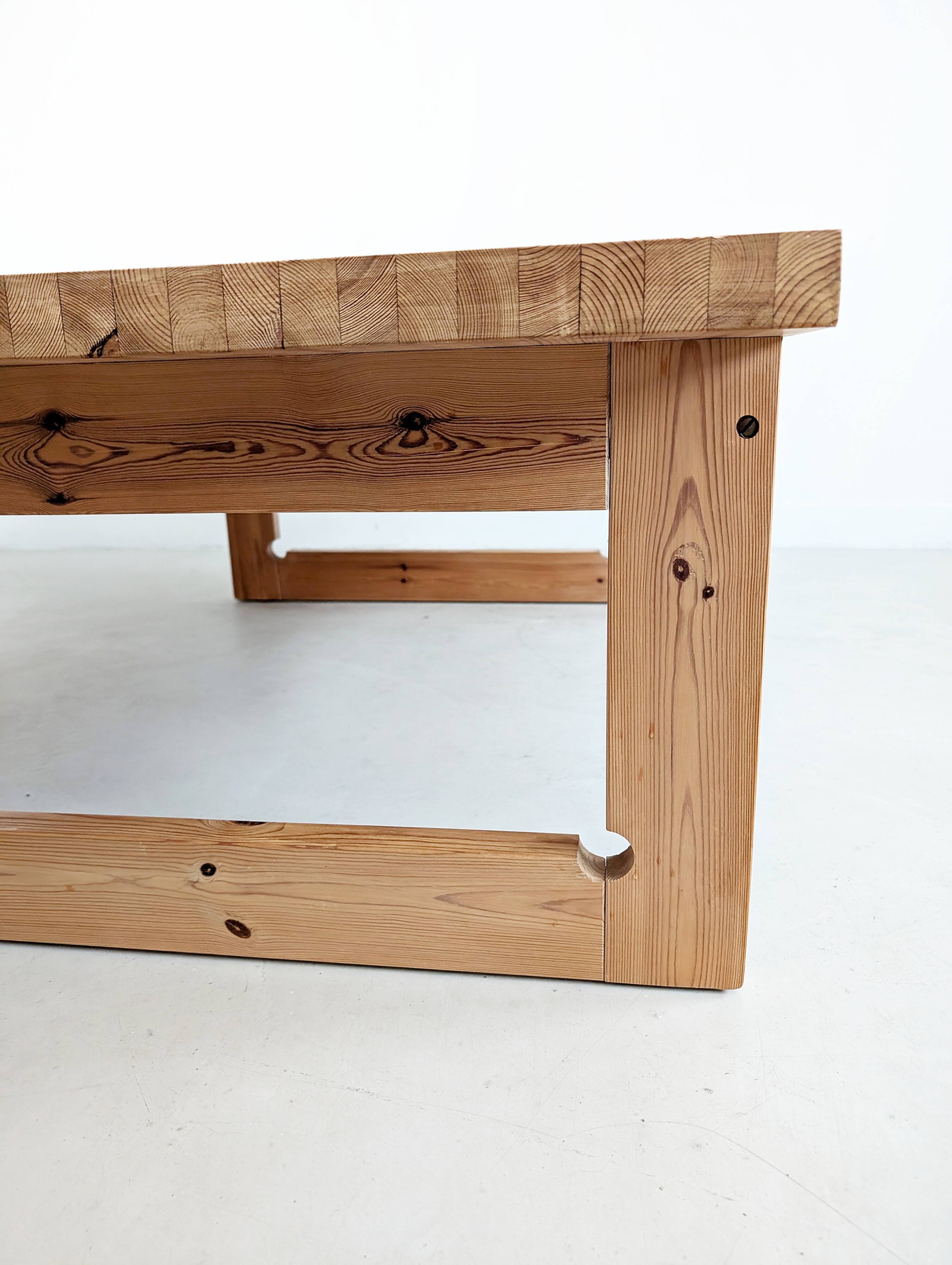 Scandinavian Pinewood Coffee Table 1970s