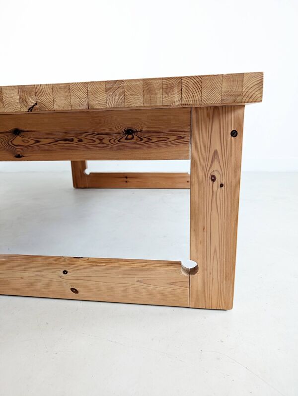Table basse scandinave en pin, années 1970