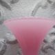 Pink opaline soliflore vase with white opalescent foot