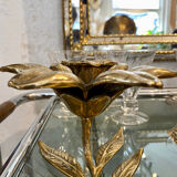 Brass flower candle holder