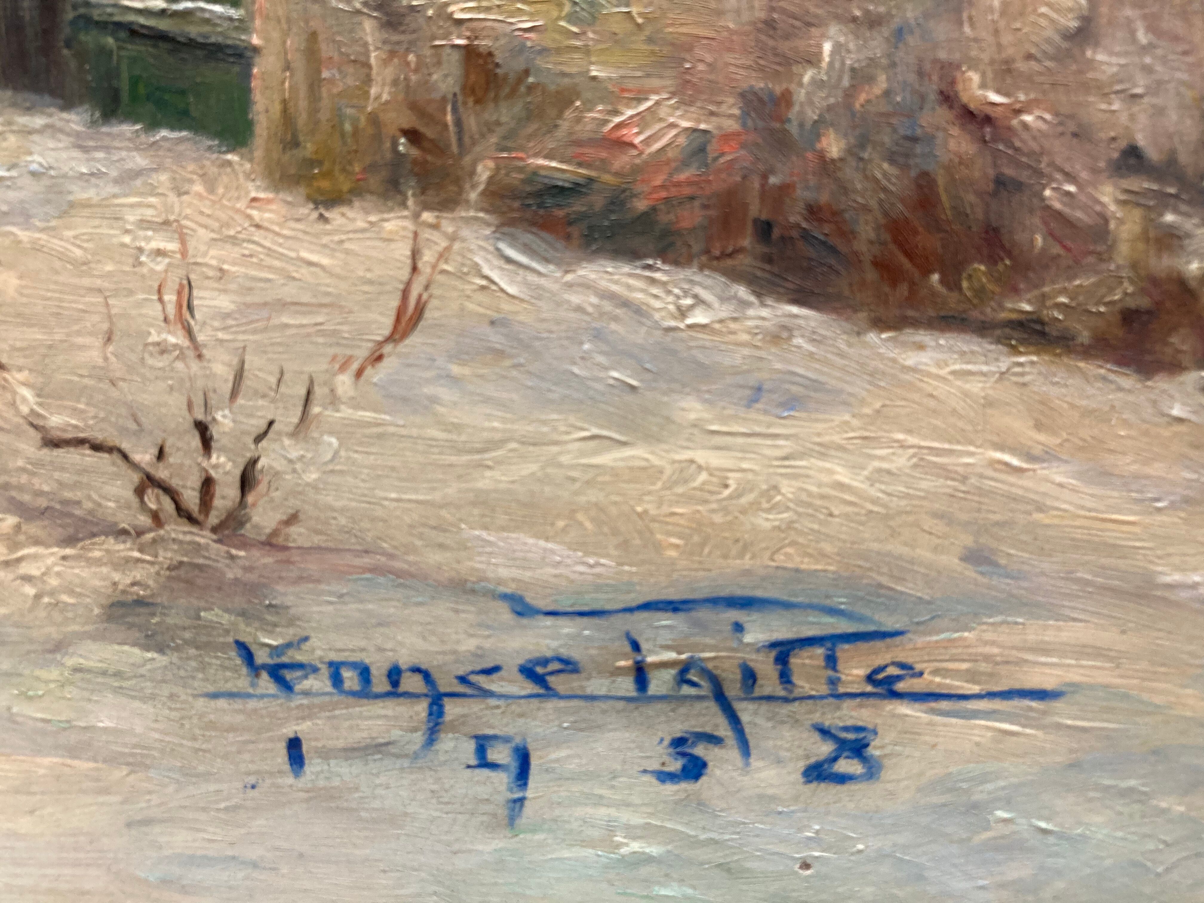 Peinture de paysage sous la neige