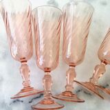 6 glasses vintage champagne flutes