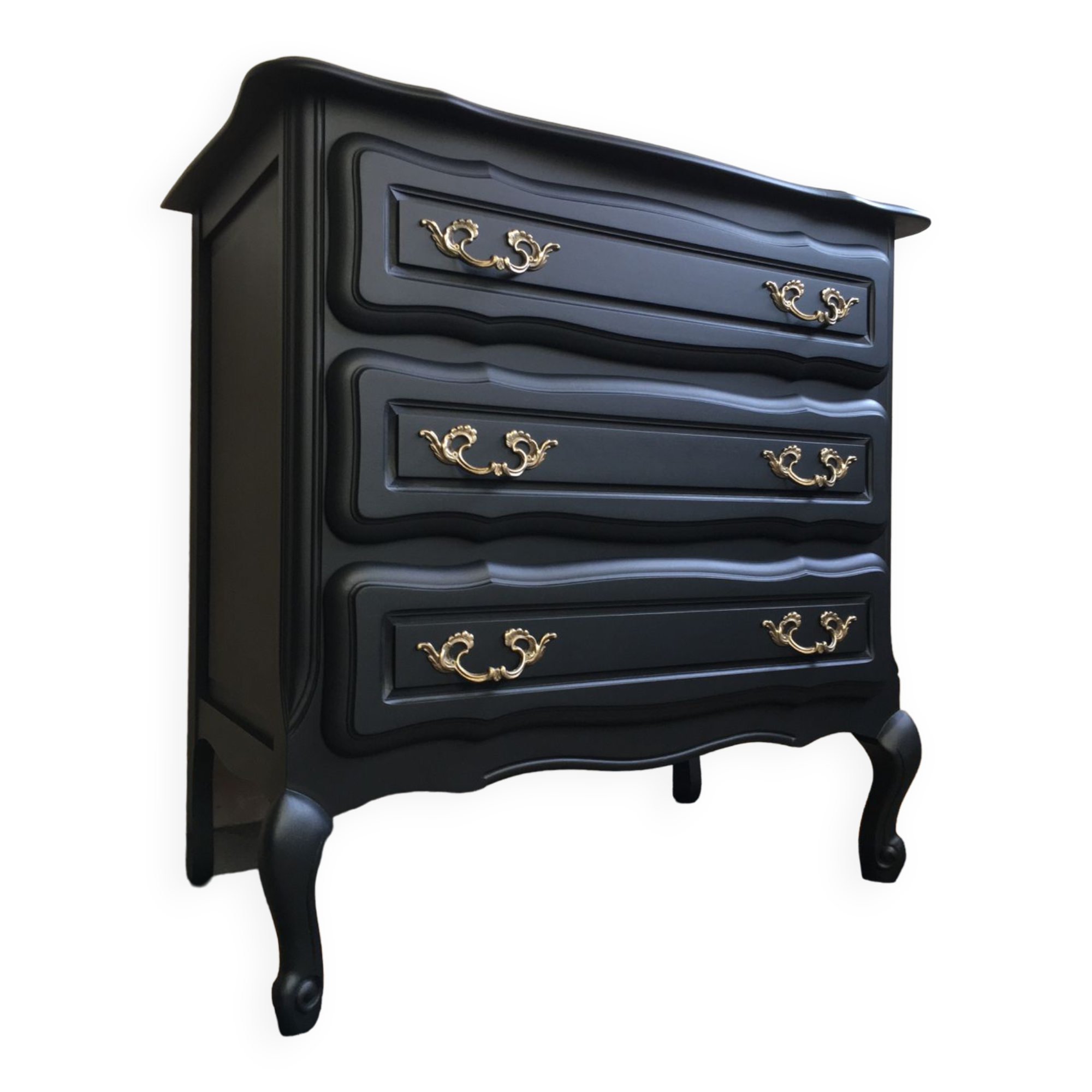 Revamped vintage black chest of drawers