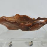 Large olive wood empty pocket, signed, 1966