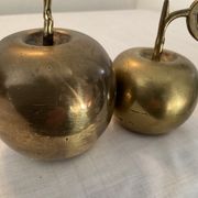Duo of bronze apples vintage paperpress from the 60s-70s