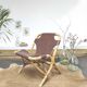 Vintage armchair bamboo rattan and leather