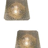 Mid Century Bubble Hustadt Crystal Glass Sconces Set of 2