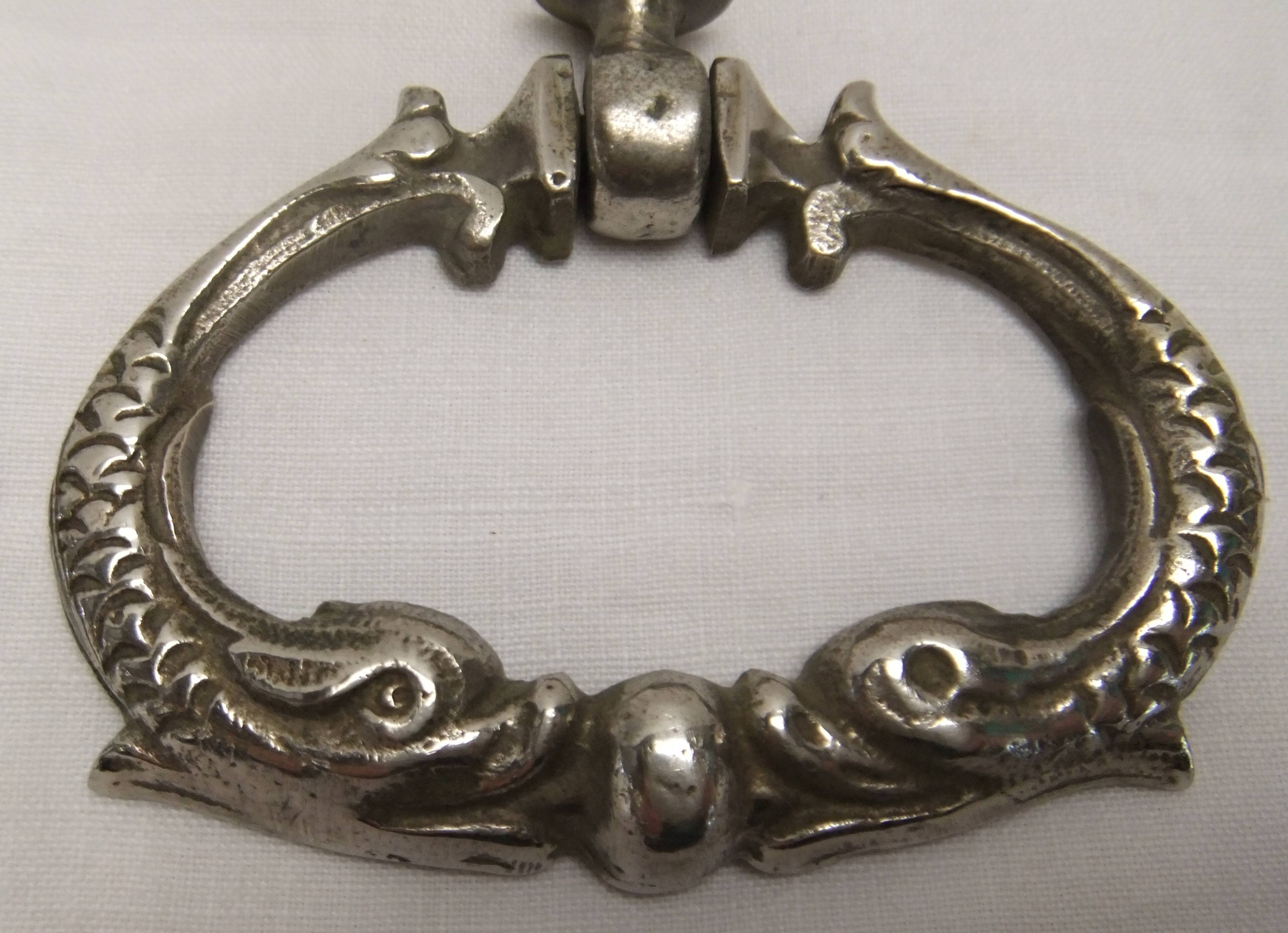 Old furniture handle drawer door fish dolphin pendant