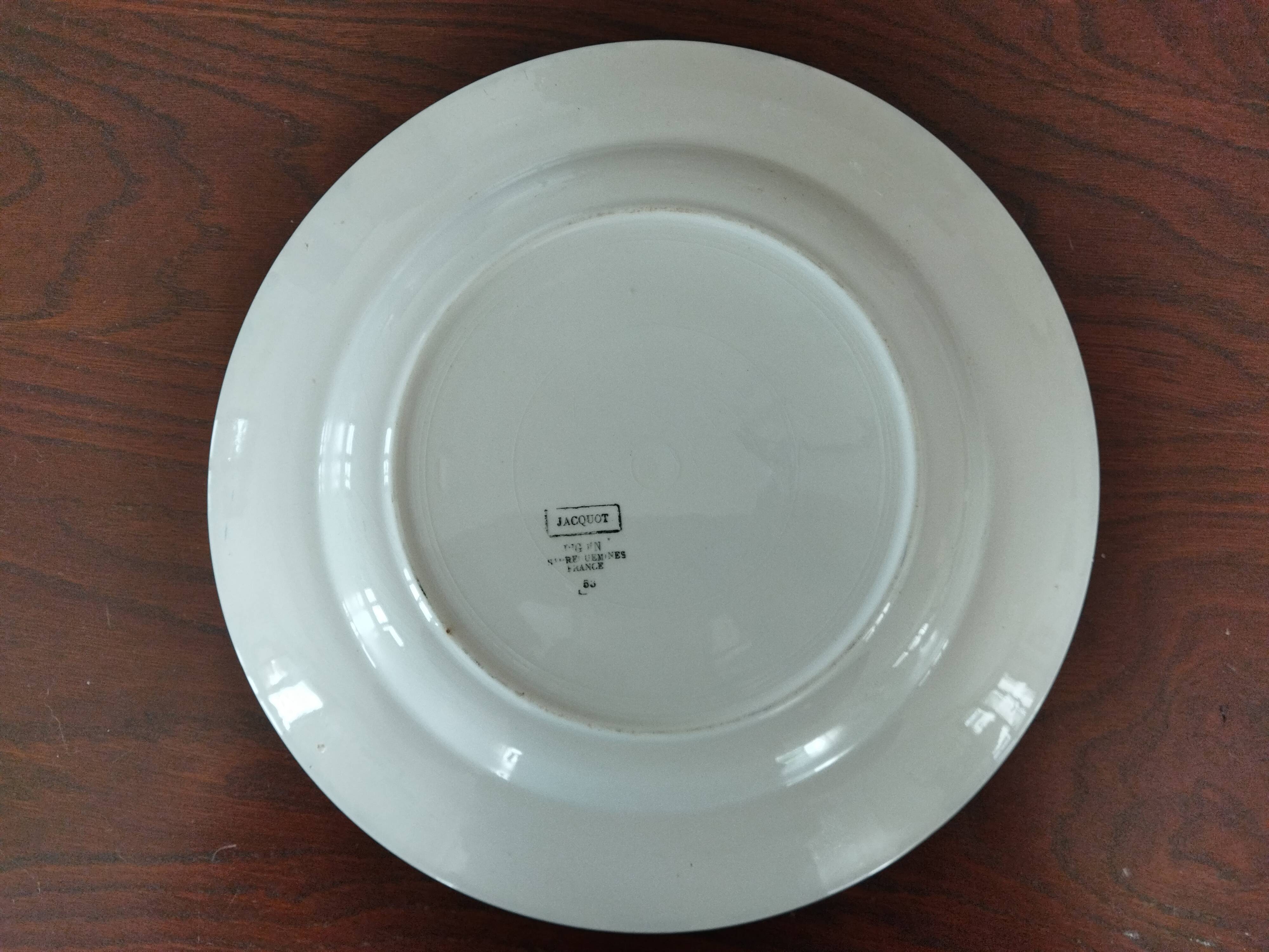 Plat Digoin Sarreguemines "Jacquot" bleu