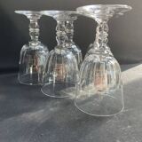 6 Baccarat Clermont 19th century wine glasses