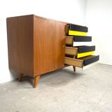 Sideboard U458 by Jiří Jiroutek, colored drawers
