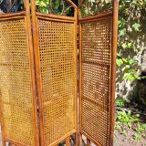 Wooden and cane screen