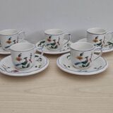 Set of 10 earthenware coffee cups