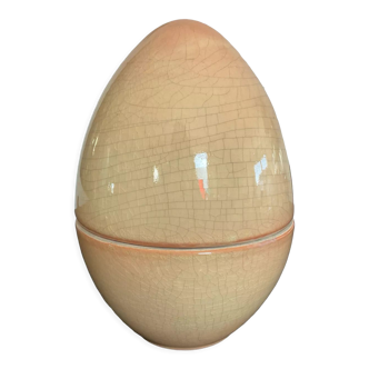 Vintage cracked ceramic egg pot