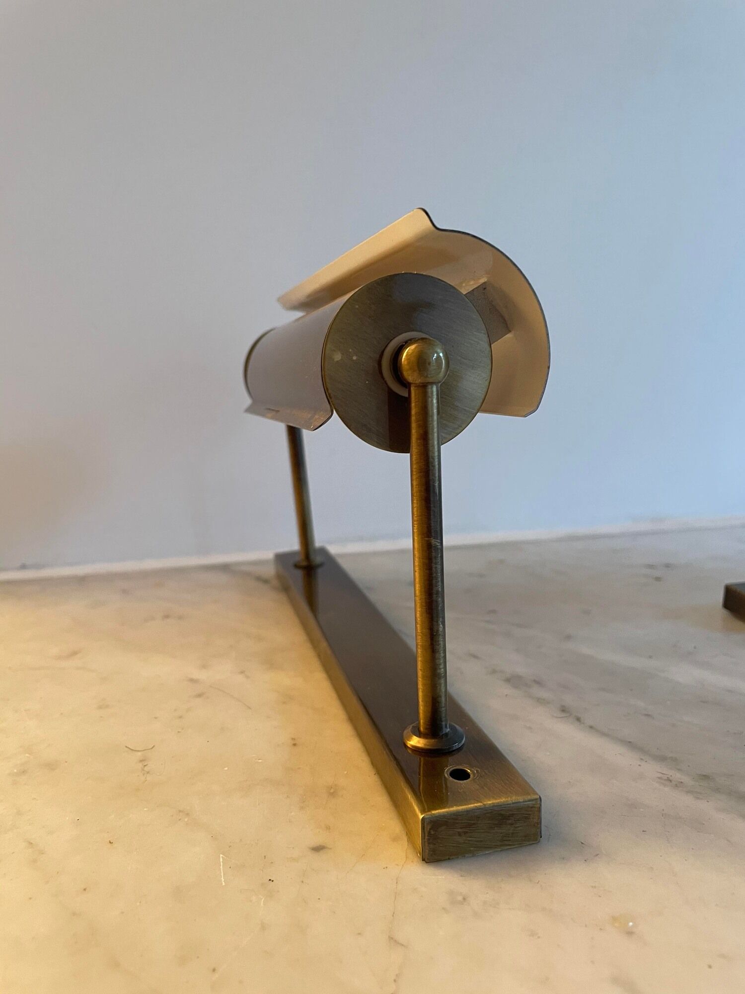 Pair of adjustable vintage wall lamps, matte brass, France 1970