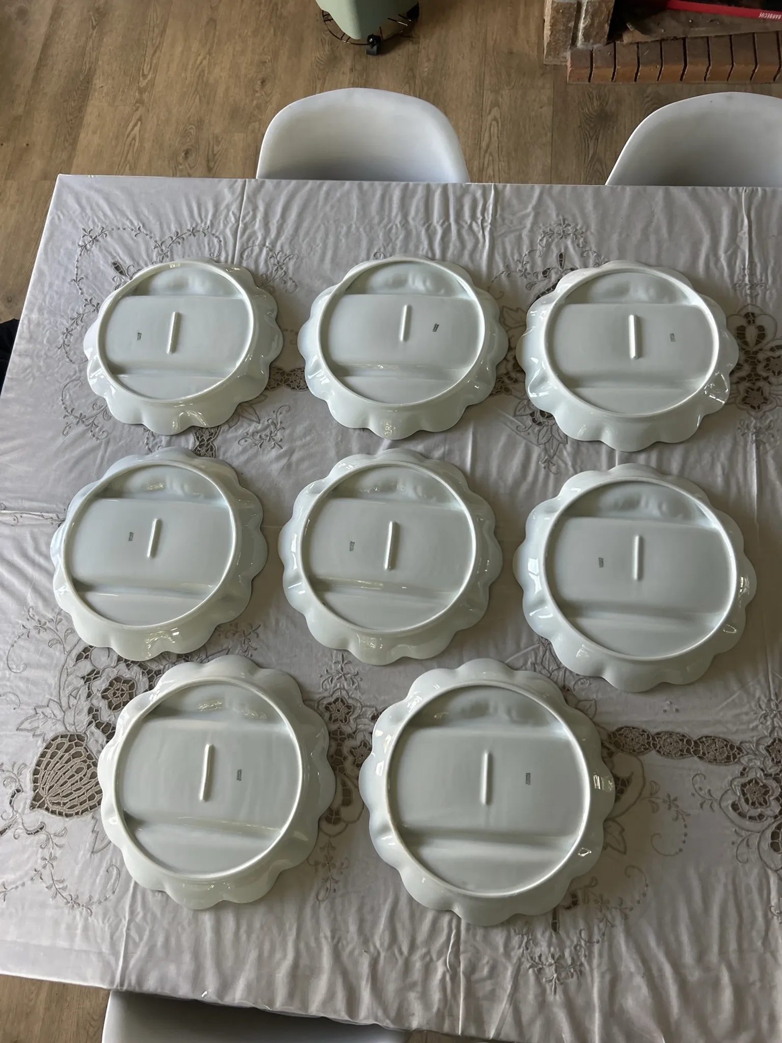 Assiettes à asperges en porcelaine Lafarge