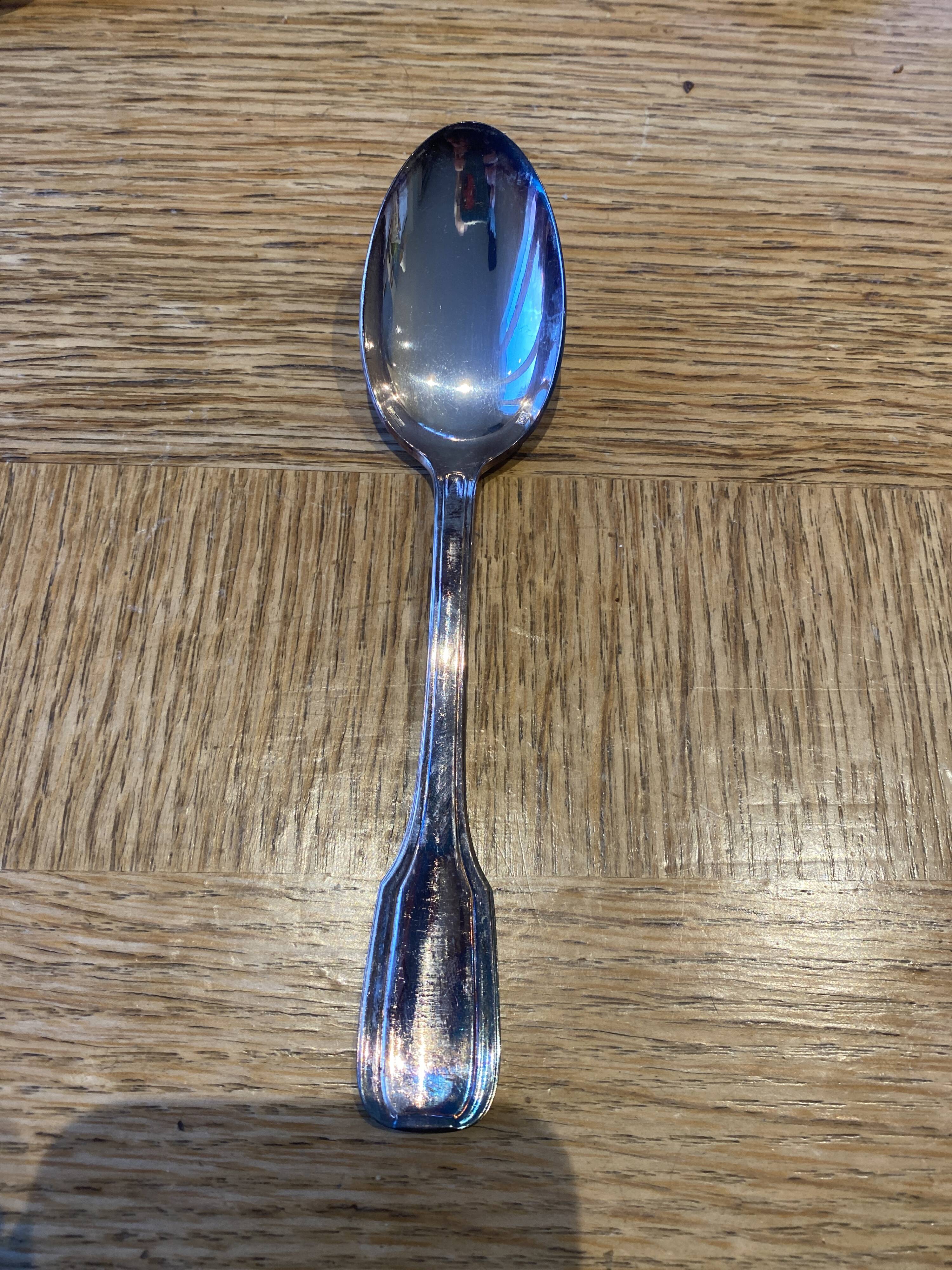 12 silver-plated dessert spoons