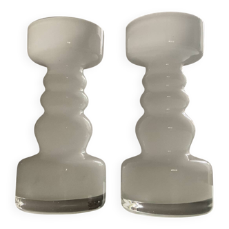 Paire de vases vintage en opaline