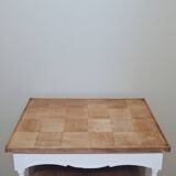 Console en chêne et cannage