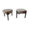 Danish mid century stools on a three-legged wooden frame